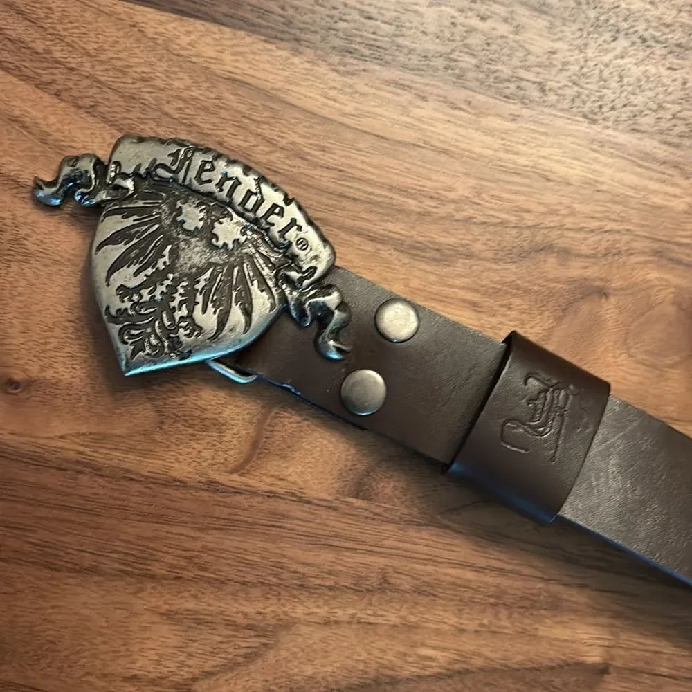 Rare Fender Dark Brown Leather Belt with Removable Buckle -38